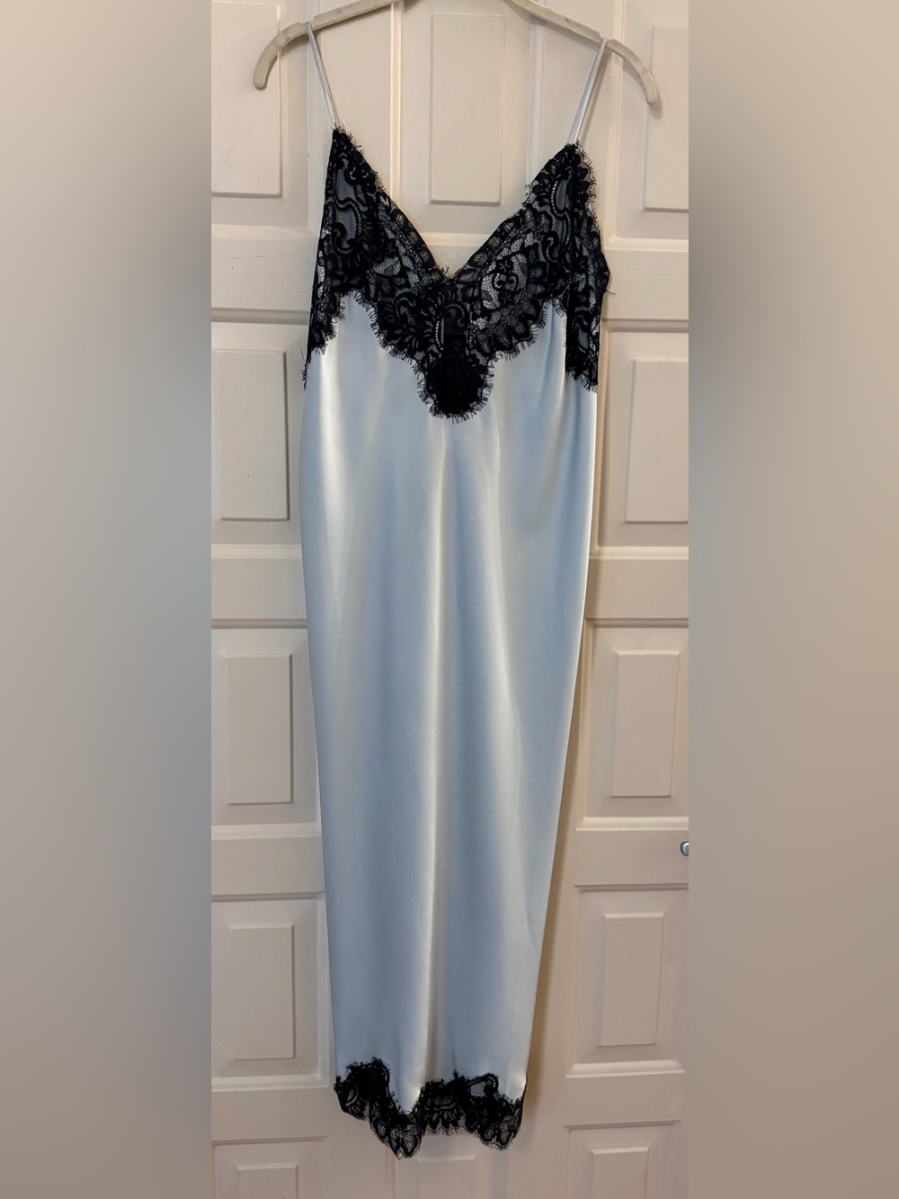 A.L.C. Lennon Satin and Lace Midi Dress Black Small
